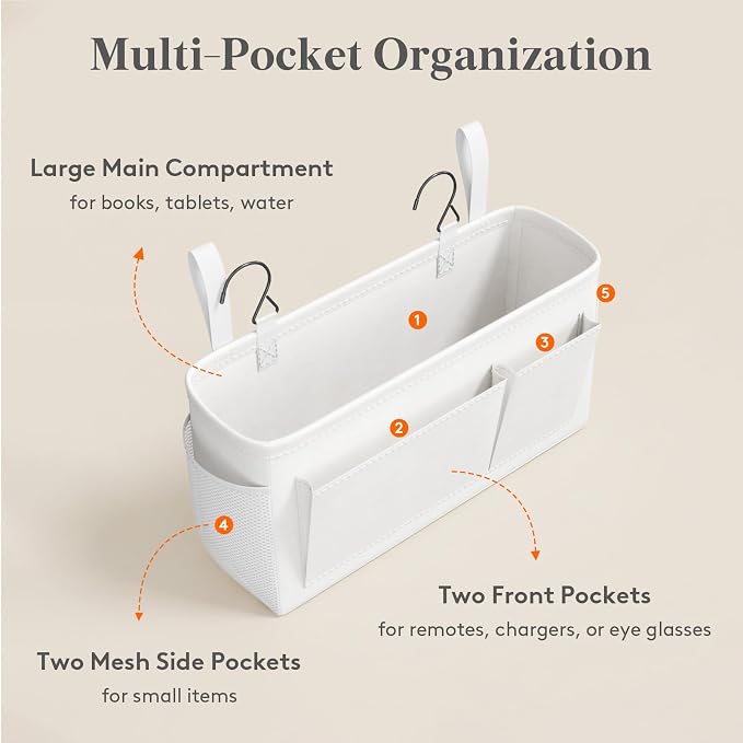 Lifewit Bedside Caddy Storage Organizer, Hanging Storage Bag - Image 5