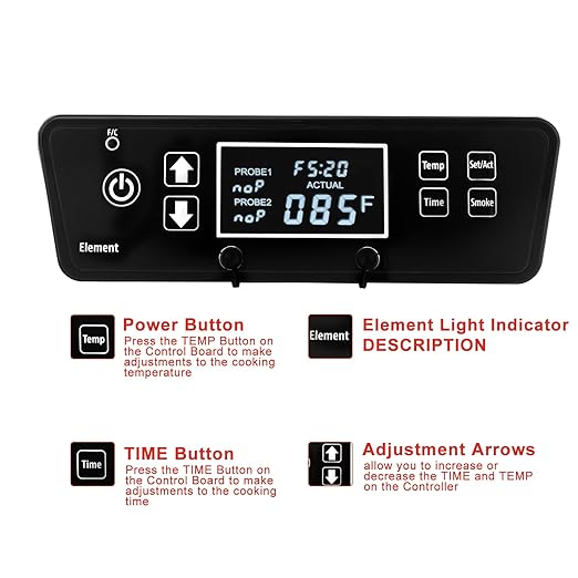 Digital Thermostat Control Board Replacement Parts Compatible with Pit Boss 2 Series Digital Electric Vertical Smoker for Pit Boss PBV2D1 Controller
