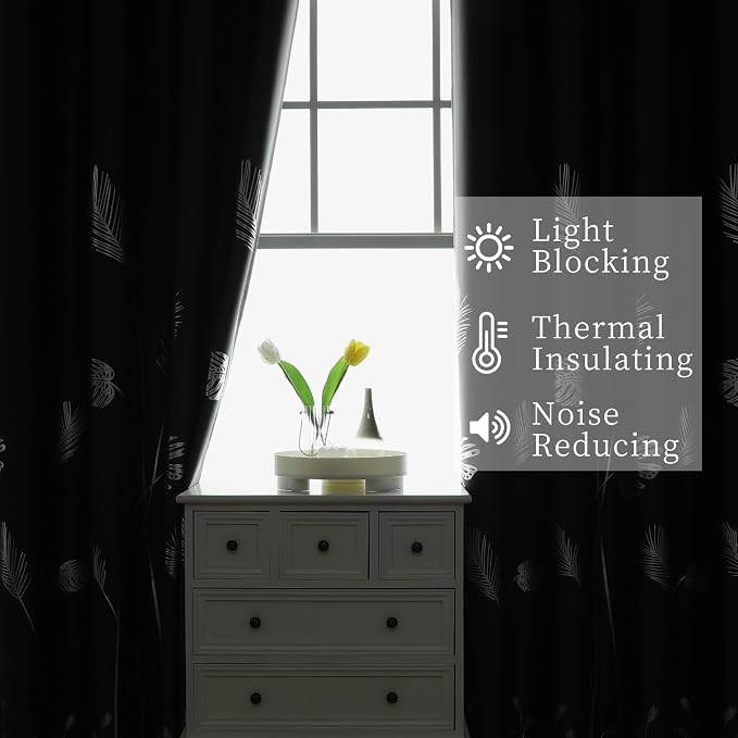 Dark Grey Blackout Curtains for Bedroom, Room Darkening Grommet Thermal - Image 5