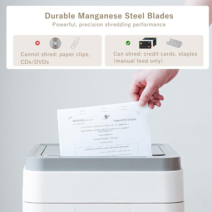 Effeluviate Heavy Duty Paper Shredder: 400 Sheets Auto Feed - Micro Cut P5 Security - Jam Proof Document Shred Machine - 13.2 Gallon Pullout Basket with Wheels for Home/Office/Commercial Use