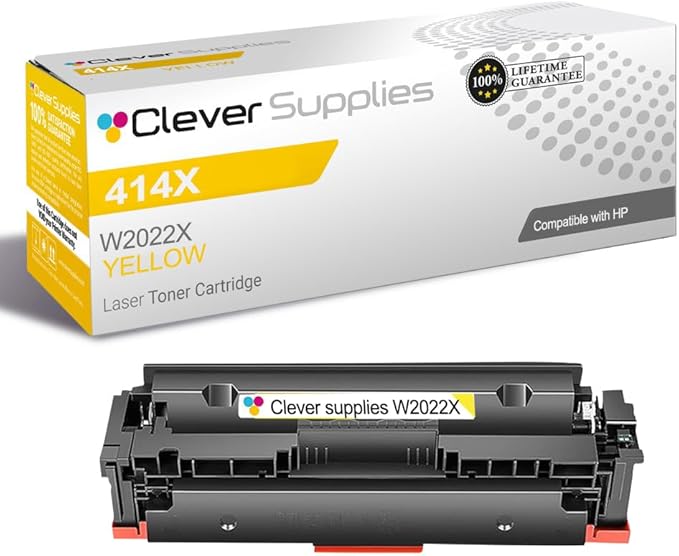 CS Replacement Compatible with HP 414X Toner Cartridge W2022X to use with Color Pro M479fdw M479fdn M479 MFP M454dw Color Enterprise M455dn MFP M480f (Yellow, 1-Pack)