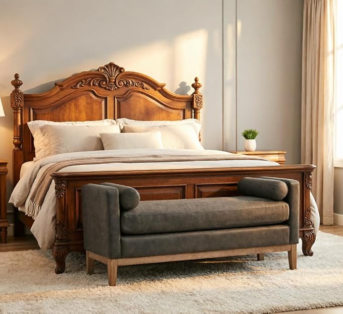 66.34" Upholstered End of Bed Bench by Unknown