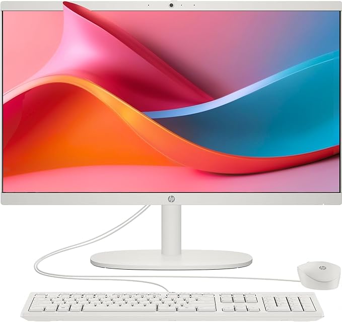 HP 2025 22" FHD All-in-One Desktop Computer • The New Version for Everyday Use • Latest 13th Gen Intel Quad-Core CPU • 8GB DDR5 • 128GB Storage • HDMI • Type-C • Wi-Fi • HD Webcam • Win11 • White