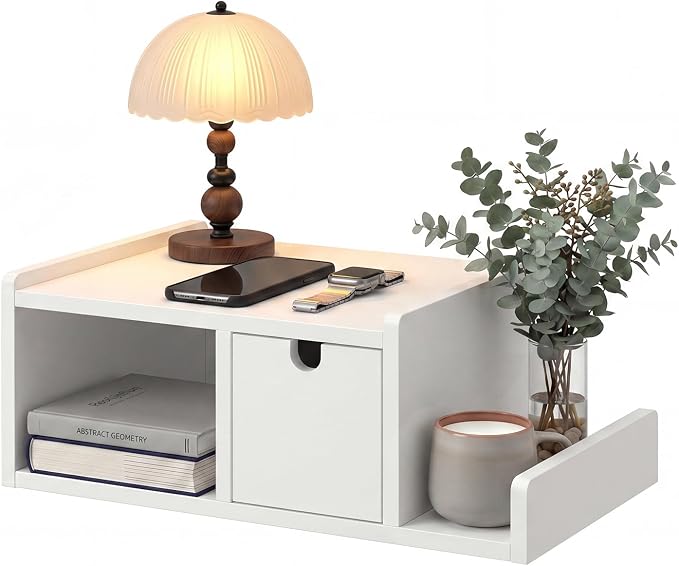 Floating Nightstand Wall Mounted, Bedside Table by DONGRONG