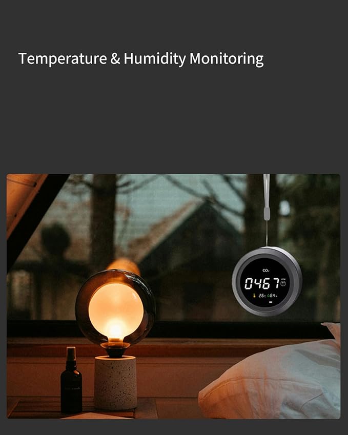 Portable Rechargeable Carbon Monoxide Detector & Monitor – CO Tester with Over-Limit Alarm, Audible Alert and Breathing Light for Home, Car, RV, Camping, Travel
