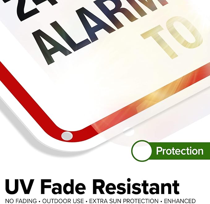 Warning 24 HR. Monitored Alarm Connected To Police Sign, 18x24 Inches, 55 mil thick HDPE (high density polyethylene), Made in USA by My Sign Center