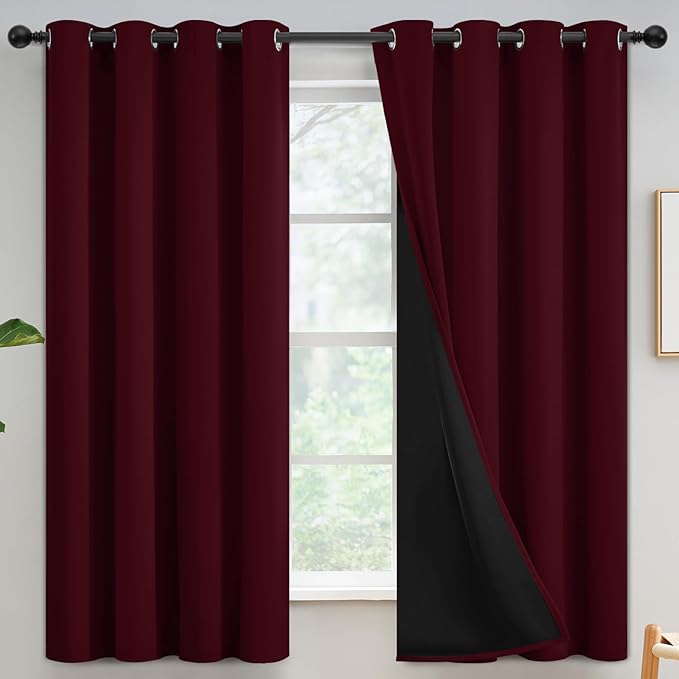 Yakamok Wine Blackout Curtains 63 inches Long by Yakamok