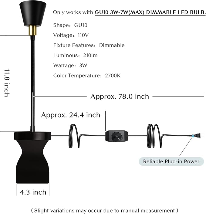 Patented Innovative Design Headboard Reading Light. No Drilling Golden Book - Image 7