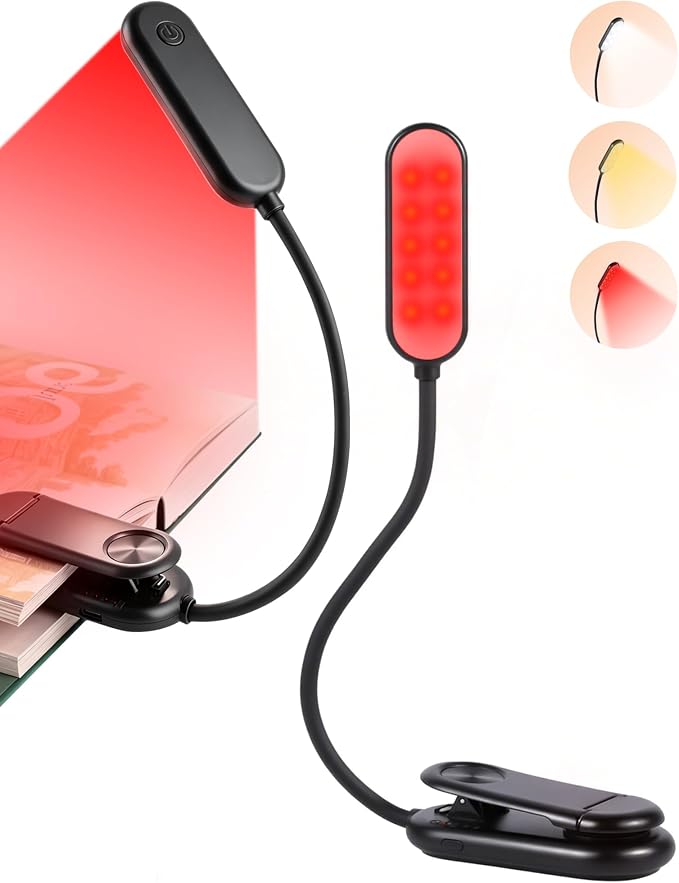 670nm Red Book Light for Reading at Night by Finezeal