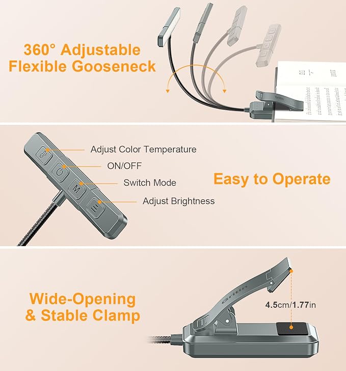 Gritin 2026 Gen 2 Book Light for Reading- 32 Eye Caring Full Spectrum LED | 5 - Image 8