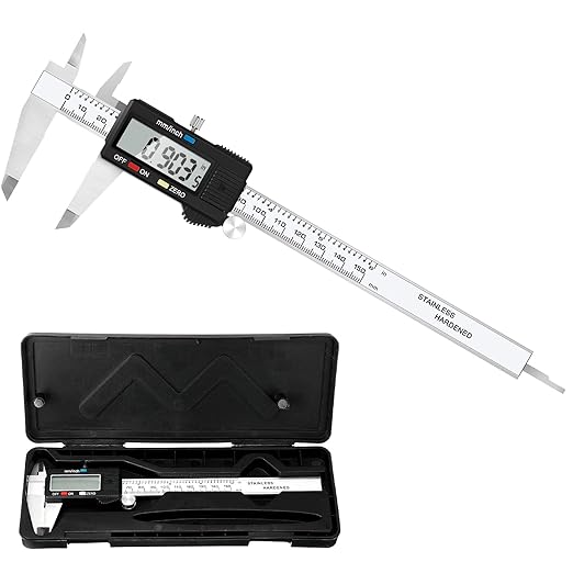 Simhevn Electronic Digital Caliper Measuring Tool, Stainless Steel Vernier Caliper Digital, Easy Switch from Inch Metric, LCD Screen,0-6inch/150mm Caliper Measuring Tool for DIY/3D Printing