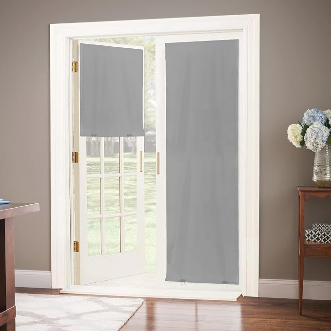 LazBlinds 100% Blackout Door Curtain, 1 Panel | No tools No Drill Cordless by LazBlinds