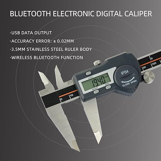 AICEY Digital Caliper Measuring Tool, IP54 Waterproof Stainless Steel Electronic Caliper with Large LCD Display Digital Micrometer, Available in 6in/150mm (ACE-KC15)