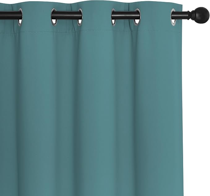 NICETOWN Sea Teal Blackout Curtains 84 inch Length, Grommet Top Room Darkening - Image 7
