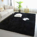 6x9 Black Shag Rug for Bedroom, Soft Plush Fluffy Washable Carpet | Black Area by KICHOWUA