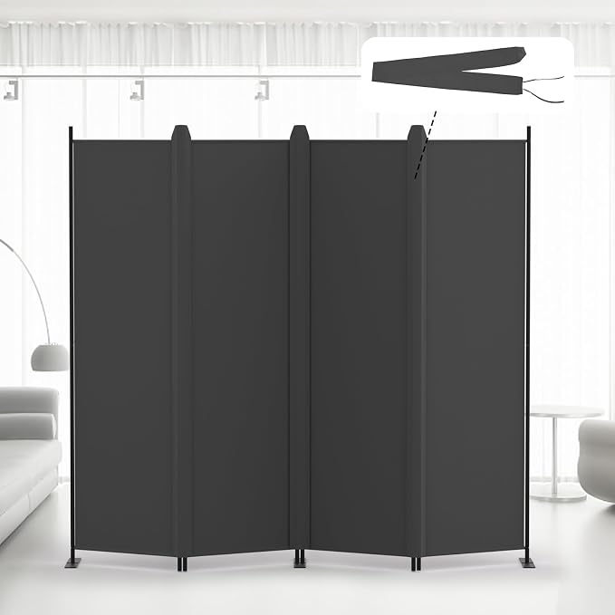 Kokorona 4 Panel Room Divider, 6FT Tall Folding Privacy Screen Wall Dividers by Kokorona