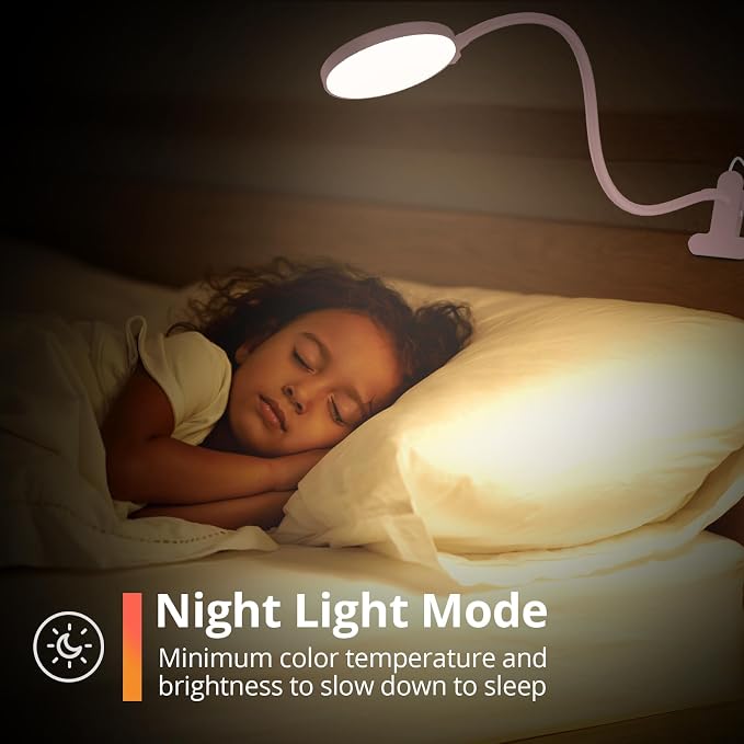 iFalarila Reading Light with Remote, LED Desk Lamp Clip on RA>95 Dimmable - Image 7