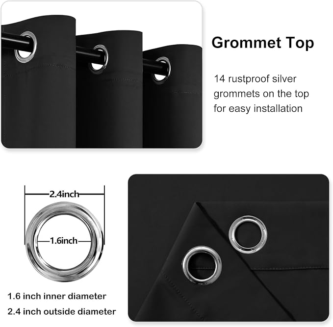 DWCN Black Blackout Curtains for Bedroom - Image 6