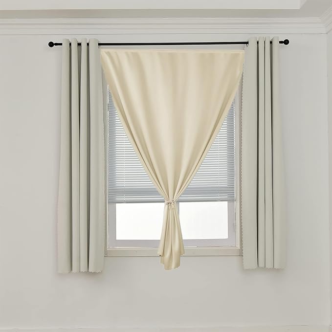 AJAZZ 100% Blackout Shades Window Cover Self Adhesive Curtains Sticky Curtain - Image 7