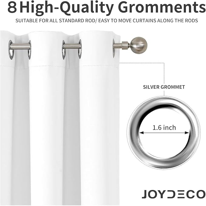 Joydeco Curtains 72 Inches Long 2 Panels Set, Thermal Insulated Long Curtains& - Image 6