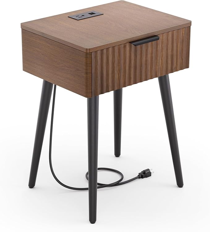 HAIOOU Fluted Mid Century Modern Nightstands Set of 2 - Image 8