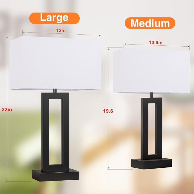 Seealle 22" Tall Living Room Lamps - Image 2