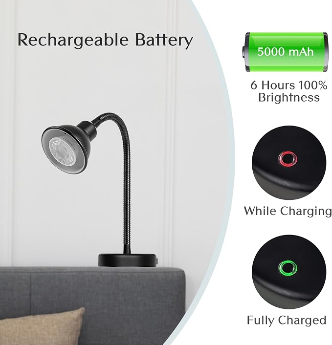 Innovative Design Rechargeable Headboard Reading Light. No Drilling Book Light - Image 3