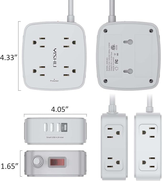 6 Ft Surge Protector Power Strip - Image 7