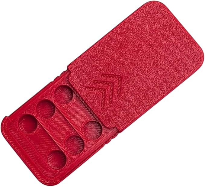 3BP - Size 312 Hearing Aid Battery Case, New Slim Design Pocket Size Storage Container (RED MEDIUM (6))"