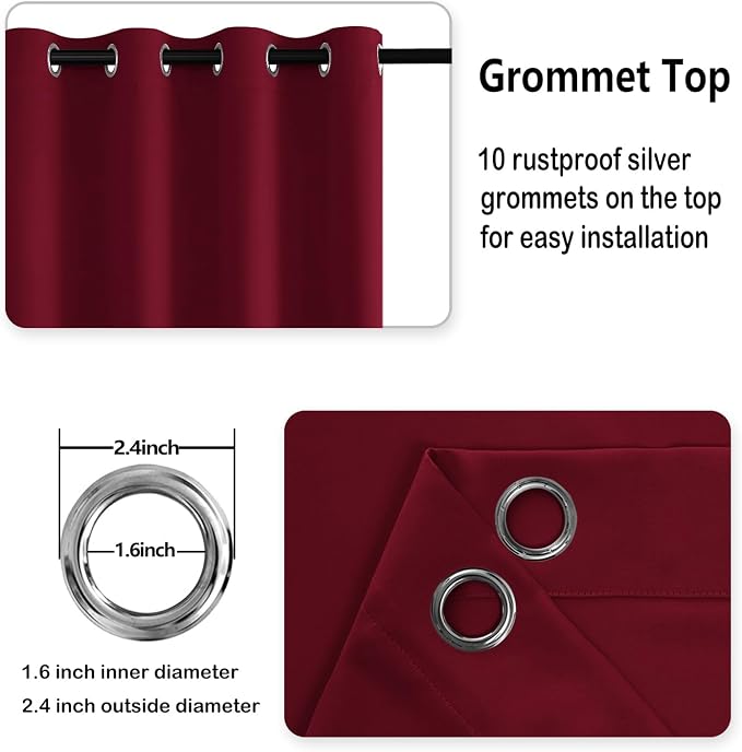 DWCN Blackout Curtains with Tiebacks - Image 5