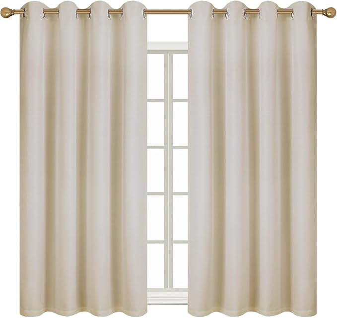 Diraysid 100% Blackout Curtains Light Beige Linen Curtains - Image 3