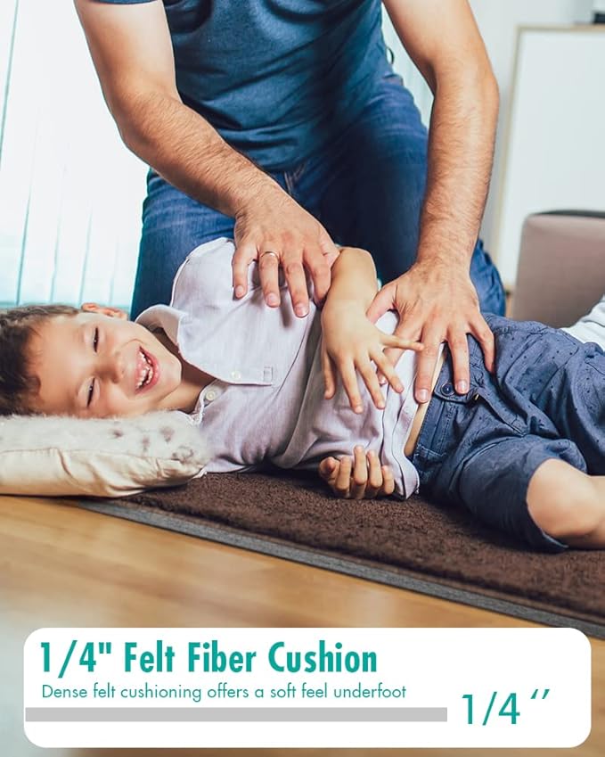 Resare Non Slip Rug Pad Gripper - 2.6x6 Feet 1/4" Extra Thick Felt Under Rug for Runner Rugs and Hardwood Floors,Super Cushioned Non Skid Carpet Padding
