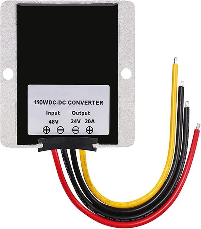 MGGi DC 36V 48V Step Down to 24V 20A 480W Converter Voltage Reducer, Waterproof Big-Size Voltage Reducer, High-Power Power Supply Module Buck Transformer, for Golf Cart, forklifts, Car