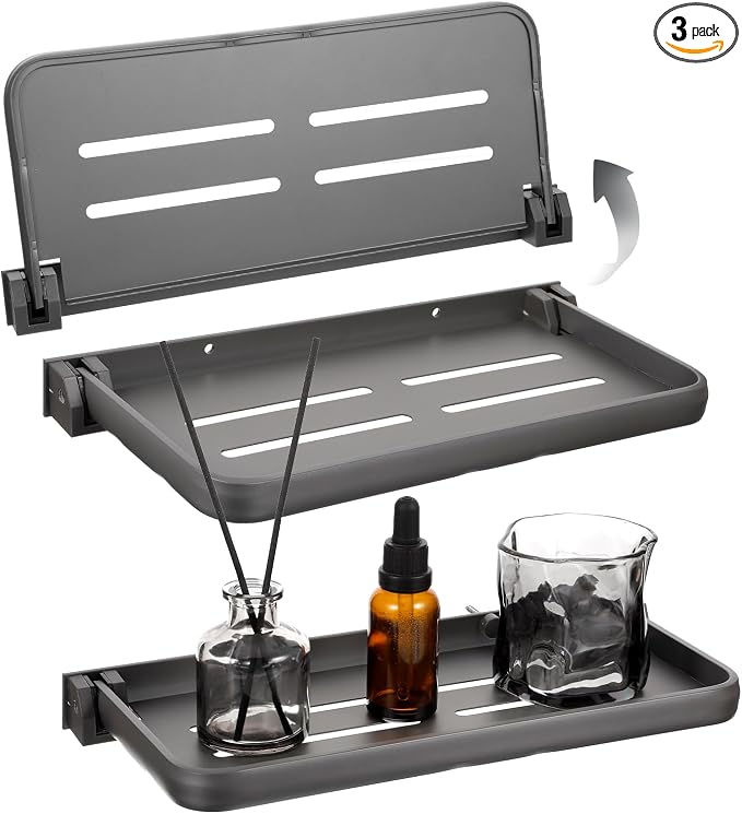 3 Pack RV Aluminum Fold Down Wall Shelf, Sturdy Wall-Mounted Folding Shelf by Unknown