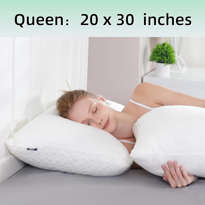 Memory Foam Pillows Queen Size Set of 2 - Image 9