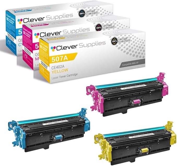 CS Replacement Toner Cartridge Compatible with HP M570dn CE401A Cyan CE402A Yellow CE403A Magenta Color PRO 500 M570 M570DN M570DW M551DN M551N M551XH Flow M575C 3 Color Set