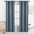 Yakamok Blackout Curtains 38x72 inch Stone Blue Thermal Drapes-Bedroom | 2 by Yakamok