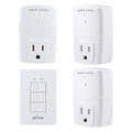 BN-LINK Mini Wireless Wall-Mounting Remote Control Outlet Switch Power Plug in for Household Appliances, Wireless Remote Light Switch, LED Light Bulbs, White (3 Outlets)