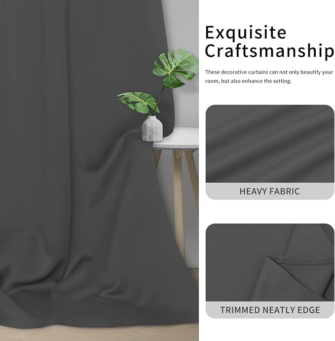 Easy-Going Blackout Curtains for Bedroom, Solid Thermal Insulated Grommet and - Image 5