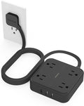 TESSAN Surge Protector Flat Extension Cord 10Ft, Flat Plug Power Strip | 4 by TESSAN