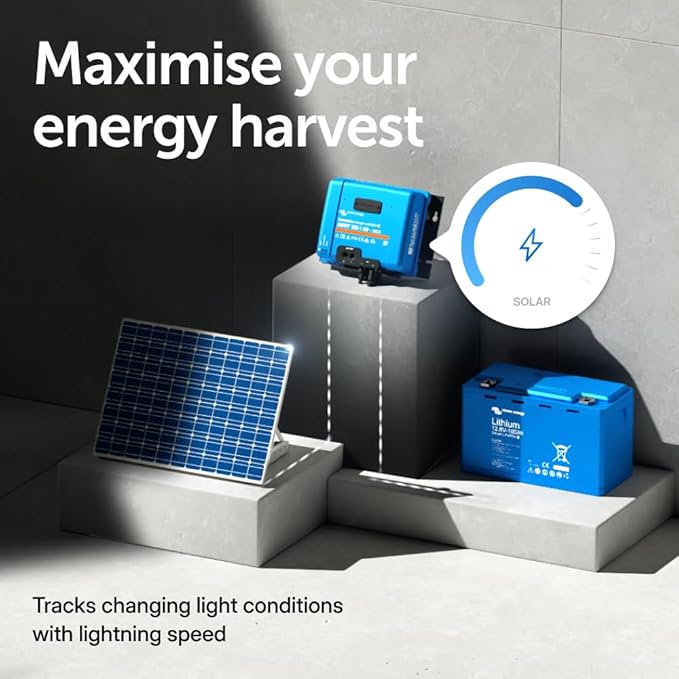 Victron Energy SmartSolar MPPT MC4 Compatible Solar Charge Controller (Bluetooth) - Charge Controllers for Solar Panels - 150V, 60 amp, 12/24/36/48-Volt