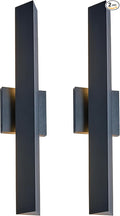 Tarentlight Modern Outdoor Porch Light Patio Lamp in 20W 3000K Integrated LED with Aluminum Triangle & Frosted Glass, IP65 Waterproof Wall Sconce,2 Pack(Textured Black),Can Installed in Any Direction.