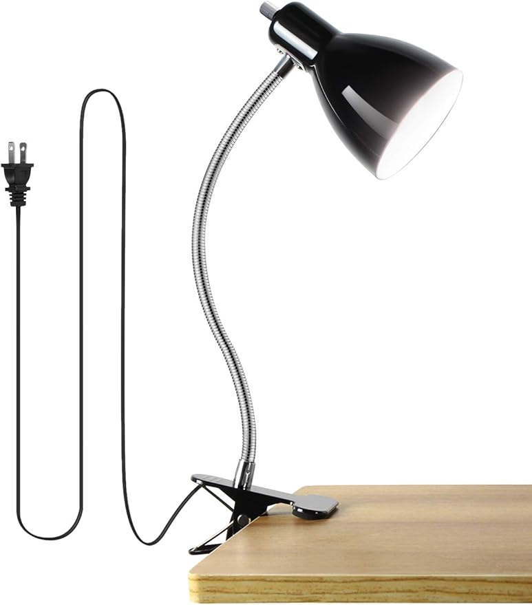 Desk lamp Eye-Caring Table Lamps, 360°Rotation Gooseneck Clip on Lamp Reading by LALISU