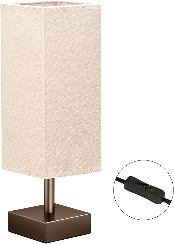 aooshine Browm Small Bedside Lamp - Image 2