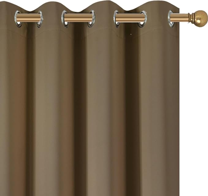Diraysid Brown Grommet Blackout Curtains - Image 7