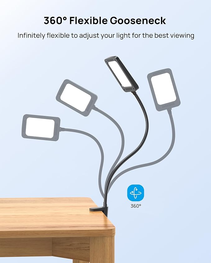 TROND LED Desk Lamp with Clamp, 6000K Daylight, Flexible Gooseneck on Light | - Image 6