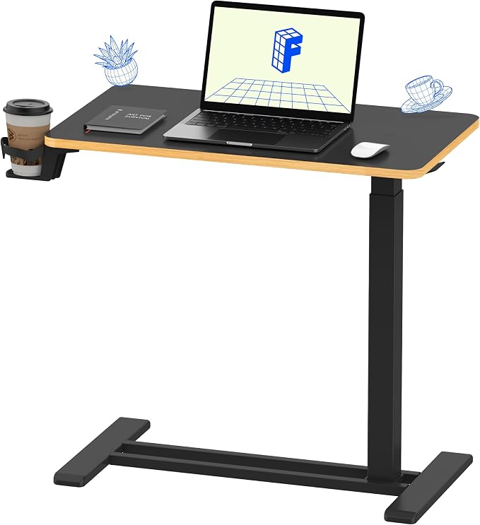 FLEXISPOT H7 28" Pneumatic Height-Adjustable Overbed Table by Unknown