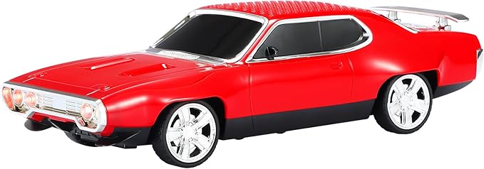 WSTER Retro Car Bluetooth Speaker with HD Stereo Sound, TWS Pairing, LED Party Lights, Built-in Microphone, Portable Wireless American Vintage-Style Bluetooth Speaker for Home, Office & Outdoor (Red)