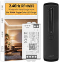 BTF-LIGHTING RF 2.4GHz Wireless Remote RC07RFB & C01W 2.4GHz Tuya WiFi Controller Kit Alexa Google Home APP Control Dimming for Single Color PWM 5050SMD FCOB (+V -V) 2PIN LED Strip DC12V DC24V