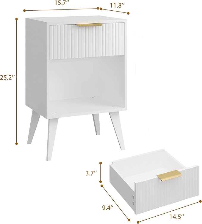 YAUKOMEL Fluted Nightstand - Image 2